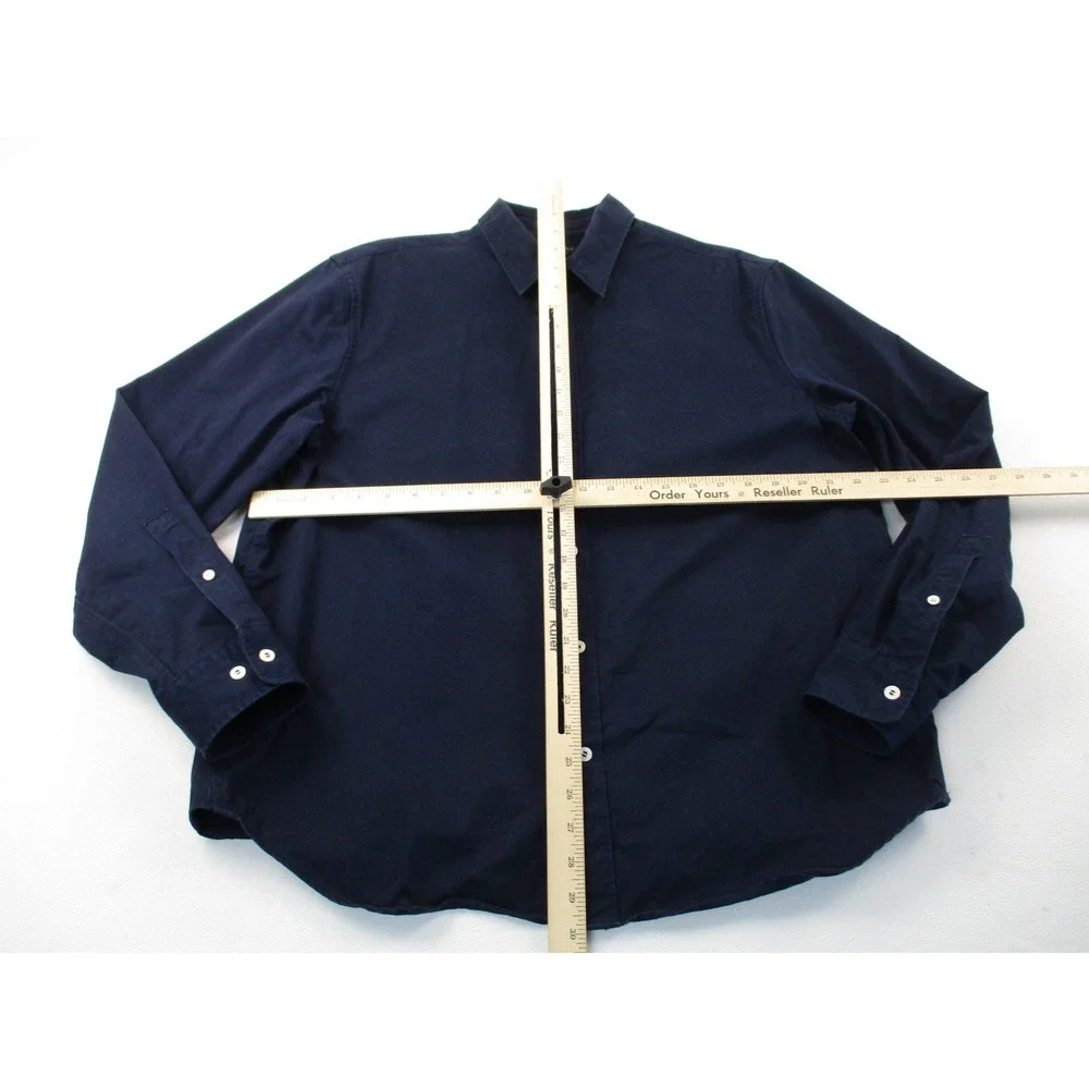Banana Republic Shirt Mens L Navy Blue Organic Cotton Standard Fit Button Down